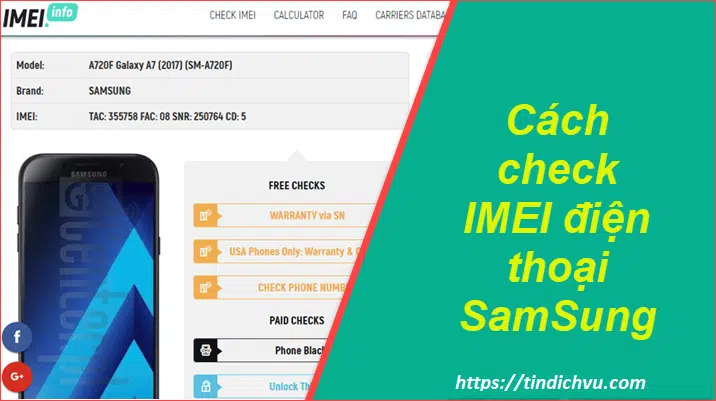 cách check IMEI Samsung