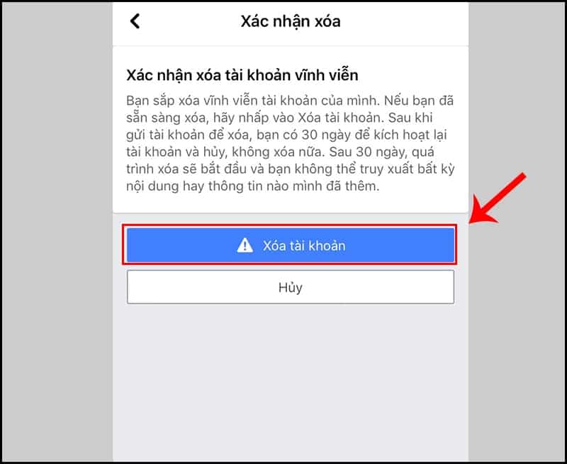 Cách xóa tài khoản Facebook vĩnh viễn